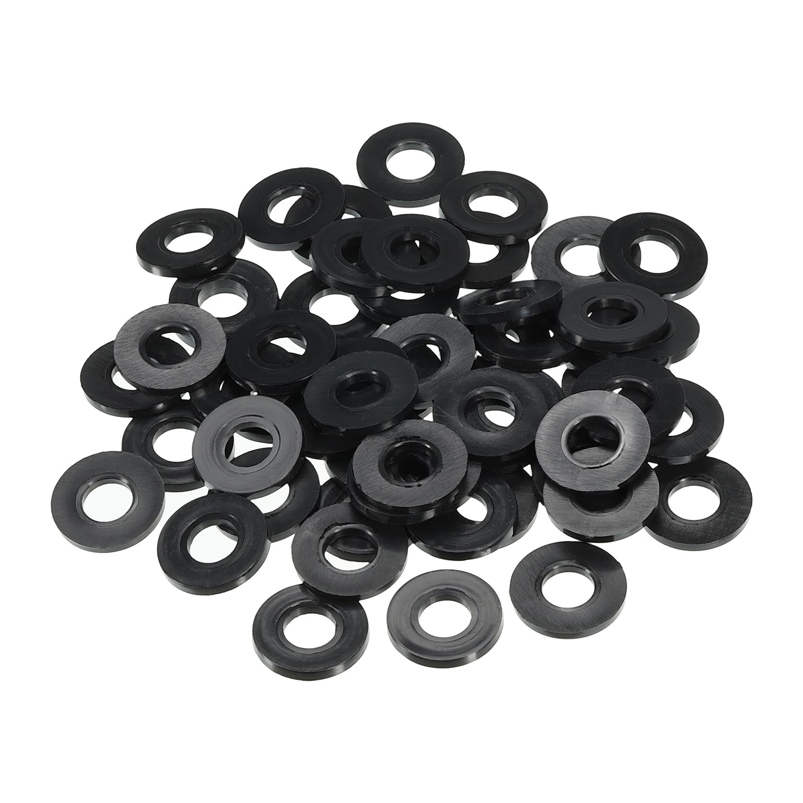 PATIKIL M8 Nylon Flat Washer, 100 Pack 8mm ID 19mm OD 2mm Thick Sealing Spacer Gasket Ring for Faucet Pipe Water Hose Fastener Bolt, Black