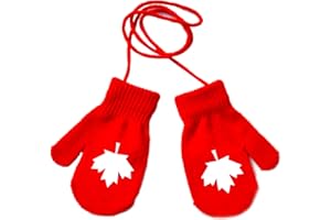 Kids Team Canada Red Mittens, Custom Handmade Canada Maple Leaf Mittens for Baby and Toddler (0-3 Year Old)
