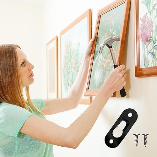 20 Pack Keyhole Hangers, 43x16mm Heavy Duty Metal Hanging Bracket Hardware  Picture Fixings Wall Plate Hangers