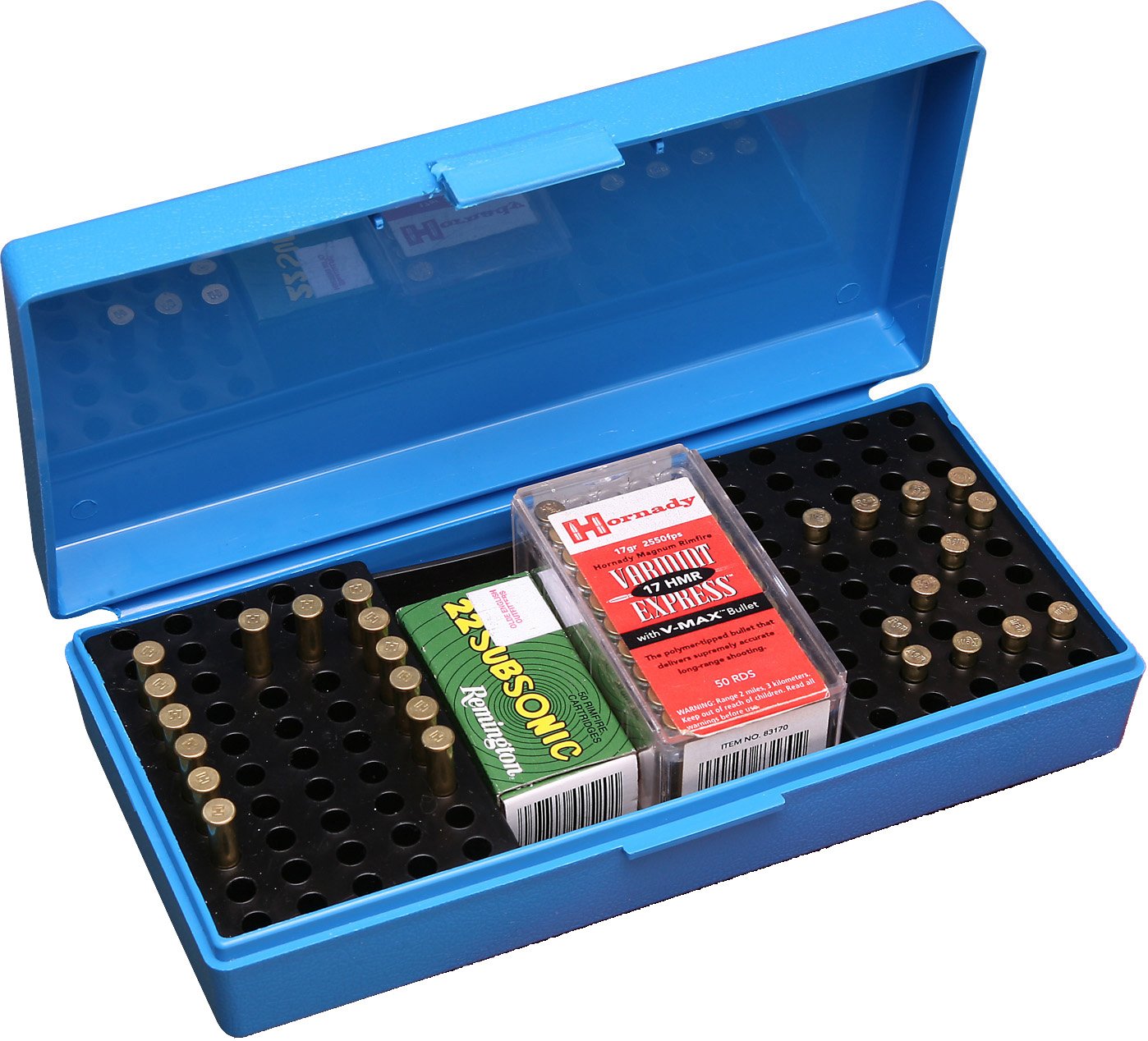 MTM SB-200-20 200 Round Small Bore Ammo Box .22 Long Rifle, USA Made, Blue (Pack of 12) Image MTM SB-200-20 200 Round Small Bore Ammo Box .22 Long Rifle, USA Made, Blue (Pack of 12) Image
