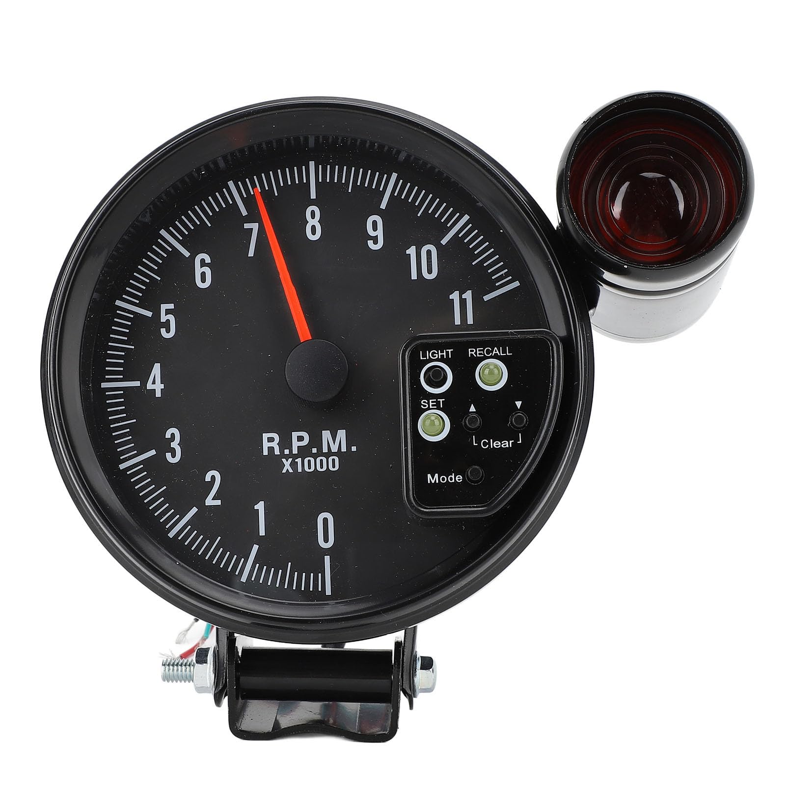 Photo 1 of 12V 5in Car Tachometer with LED Shift Light 7 Color Display 11 RPM Clear Lens Installation Package for 4 6 8 Cylinder Vehicles