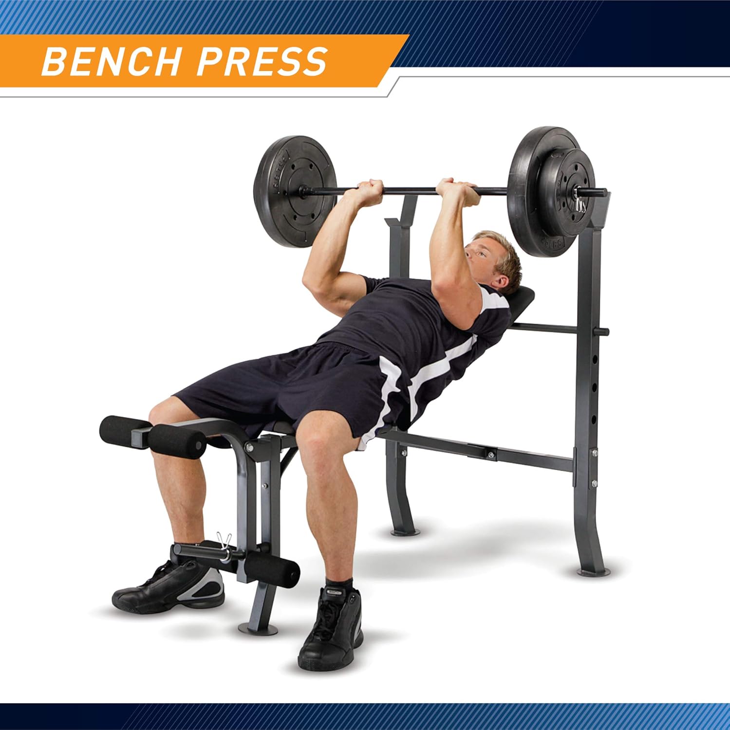 Marcy MD-2082W Diamond Elite MD Standard Bench with 100 lb. Weight Set: Sports & Outdoors