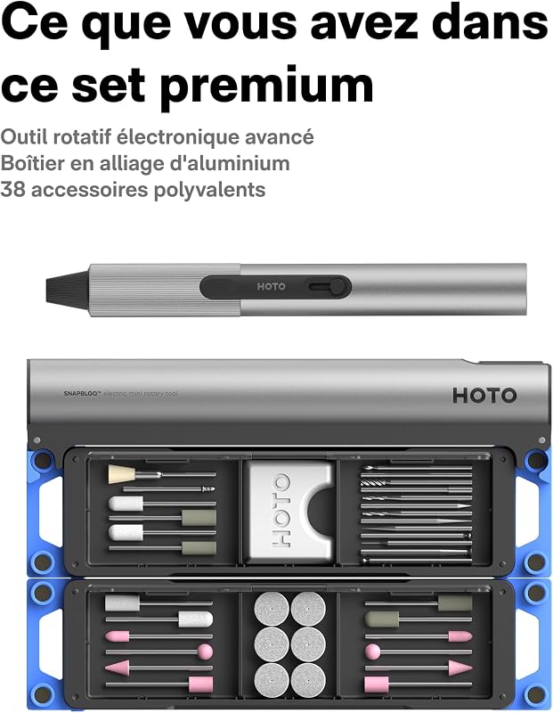 SNAPBLOQ R-A04 Kit d'Outils Rotatifs Électriques Mini, 38 en 1 Stylo pour Gravure, Mini Outils de Gravure pour Levigage, Polissage, Perçage, Gravure, Artisanat Fait Maison