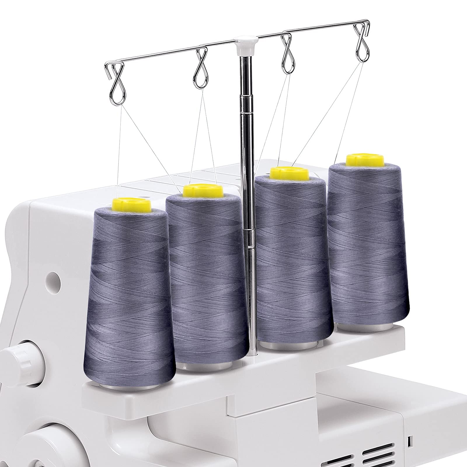 Tortoise 4 Cones of 3000 Yards Each Spool Thread for All Purpose, Serger, Overlock, Quilting, Sewing Machine - 100% Polyester - 40S/2 White