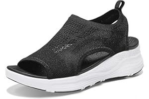 YESWIN Women Walking Sandals Arch Support Orthotic Comfortable Plantar Fasciitis Non-slip Casual Open Toe Sport Sandals for Athletic Summer Beach