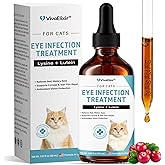 Cat Eye Infection & Vision Care Support | Cat Eye Conjunctivitis Support for Cats & Kittens | Soothes Red, Watery Eyes & Discharge | L-Lysine, Lactoferrin, Zinc, Lutein, Taurine | 2.03 fl.oz