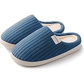 HUXMEYSON Slippers for Women, Warm Memory Foam Comfy House Slippers with Anti-Skid Rubber Sole for Indoor and Outdoor