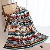 COTTEBED Flannel Sherpa Boho Throw Blankets,All Seasons Lightweight Super Soft Cozy Comfy Fluffy Fuzzy,Fleece Bedding Blanket for Bed Sofa Couch Living Room Camping Travel(Bohemia,50x60)