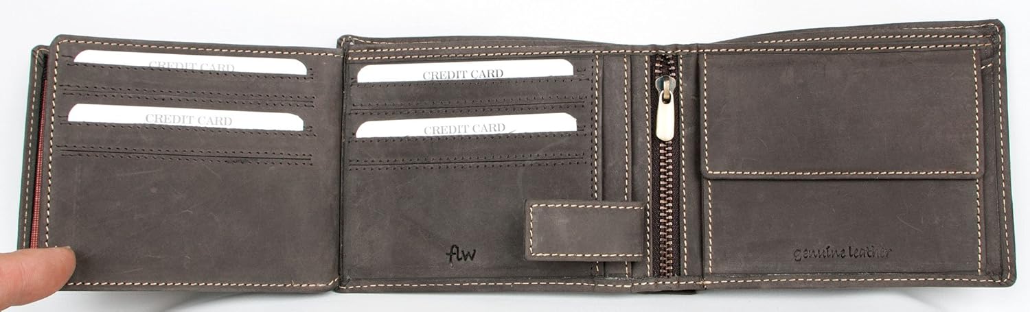 Men's Dark Brown Strong Genuine Leather Wallet with no Logos or Markings - Image 5