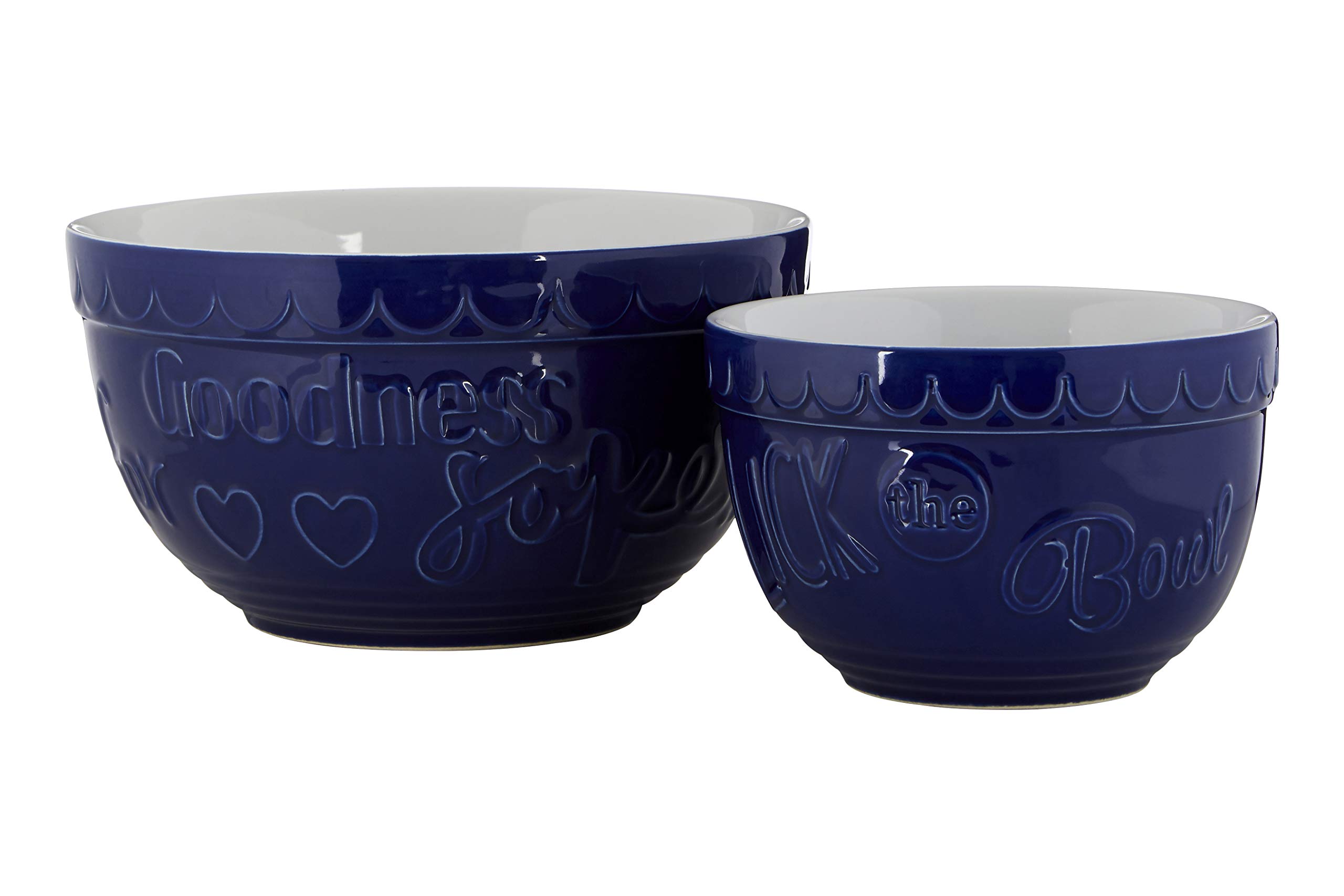 Gigi Round Mixing Bowls, Blue, Set of 2