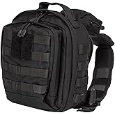 5.11 Tactical Sling Bag Pack MOAB 6, Shoulder Crossbody Military Bag, 11L, Black, Style 56963ABR