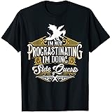 Not Procrastinating Side Quests Funny RPG Gamer Dragons T-Shirt