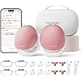 Momcozy Breast Pump Hands Free Upgraded Mobile Flow | M9, App Discreet Control with Personalized Multi-Modes & 15 Levels, Wearable Breast Pump 24mm, 2 Pack Cozy Red