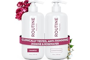Routine Wellness Anti-Thinning Shampoo and Conditioner Set for Thinning Hair - Biotin DHT Blocker Women & Men - Color Safe Sh