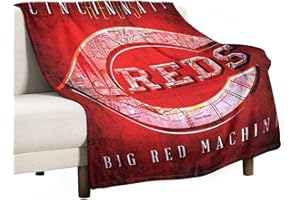 LJHFDM Cincinnati Baseball Throw Blanket Lightweight Flannel Bedding Birthday Christmas Travel Gift Bed Blanket Best Gift for Fans 40x50 Inch