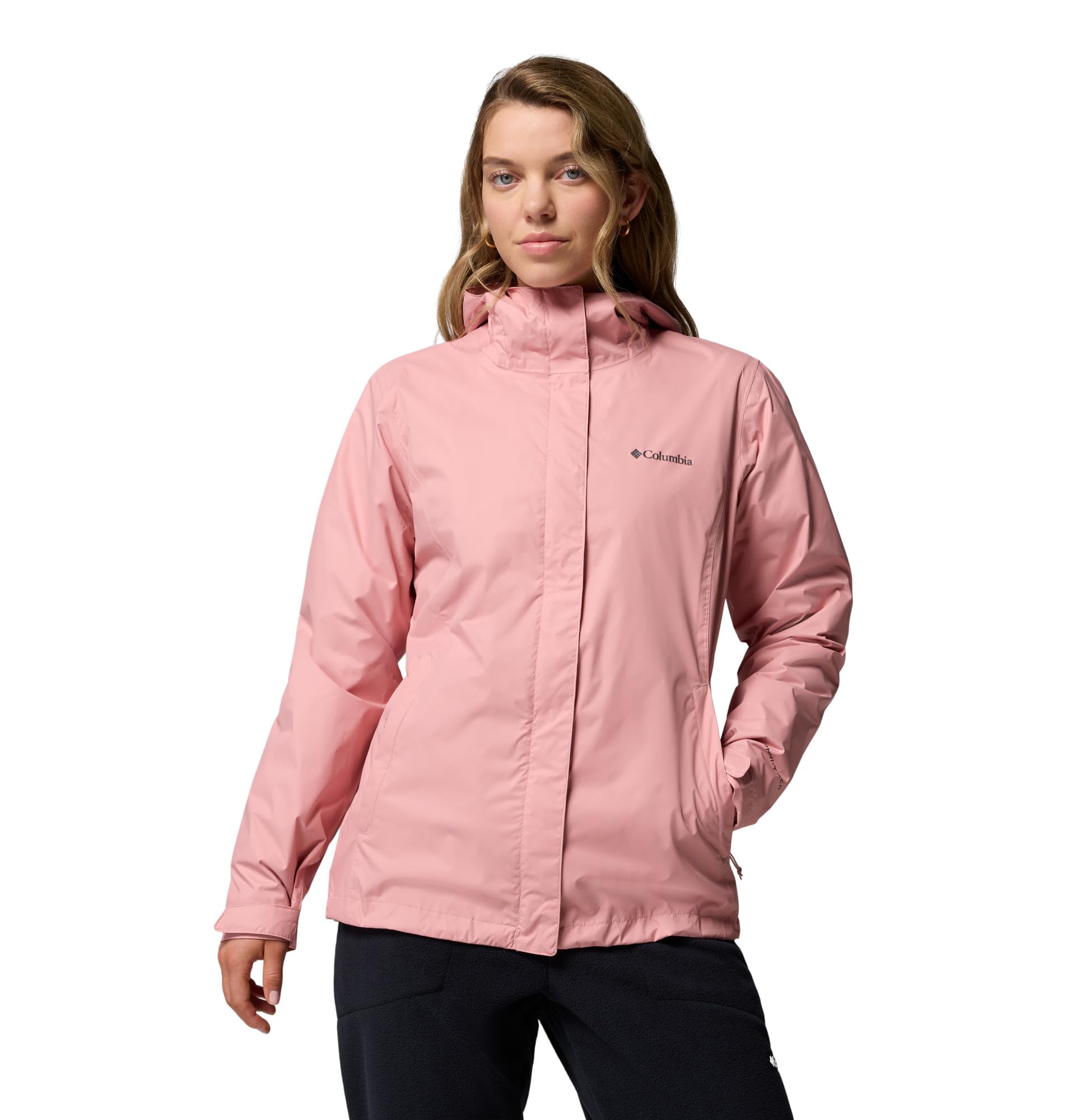 Columbia Womens Arcadia II Waterproof Rain Jacket, Eraser Pink, Small Image