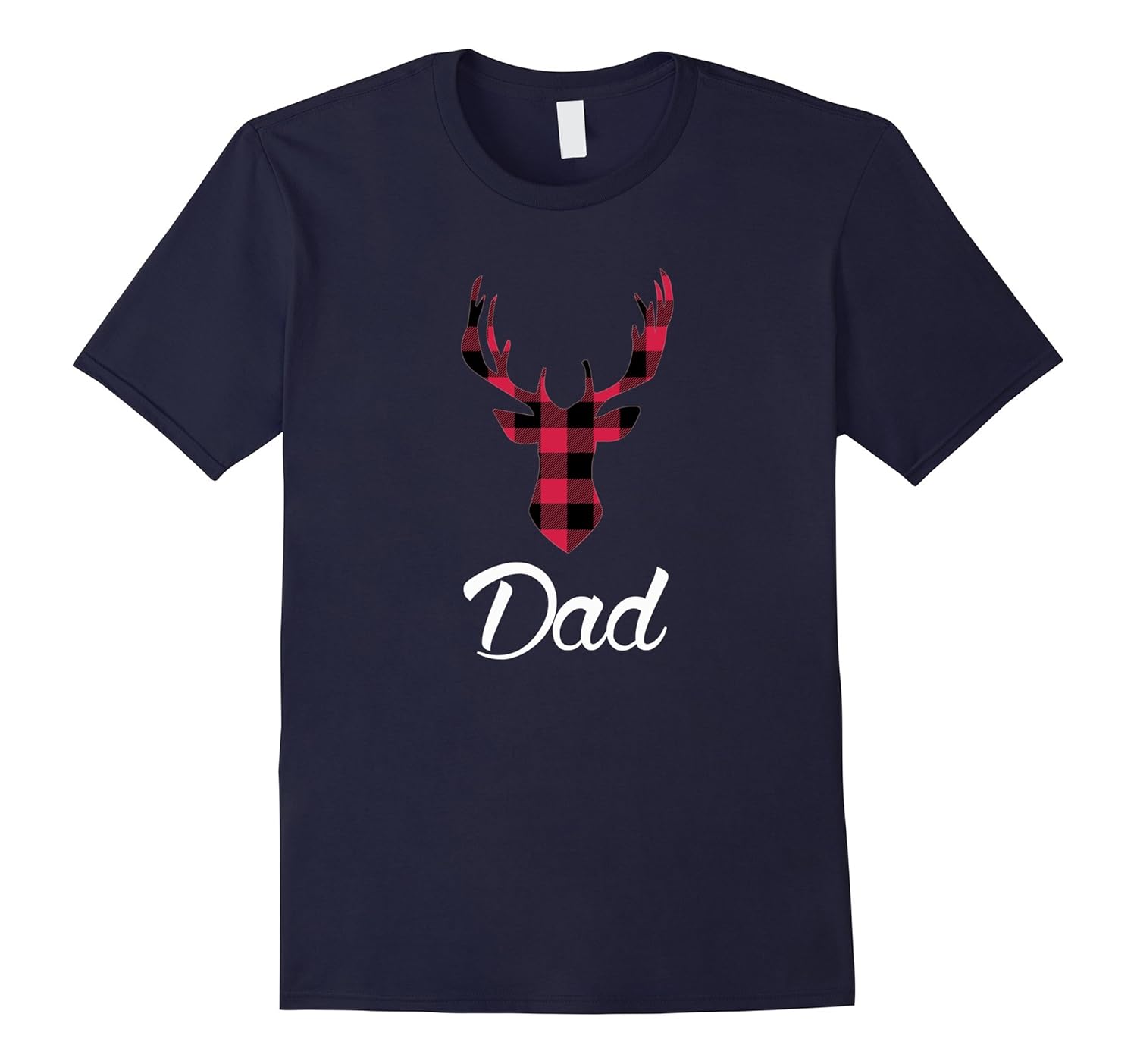 Red Plaid Buck Deer Dad Matching Family Pajama t-shirt-ANZ