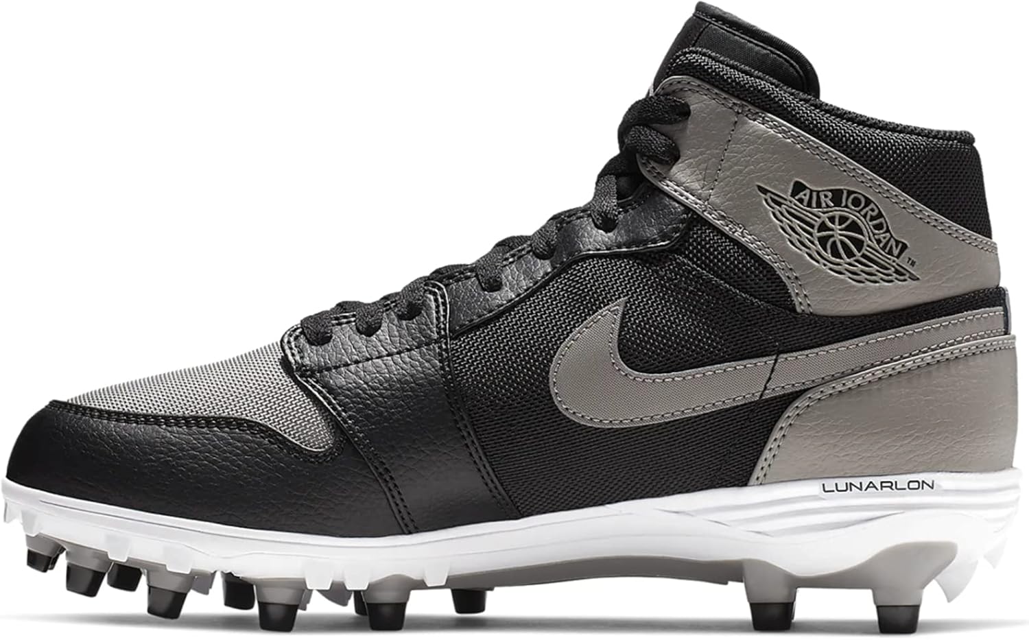 Jordan Men's 1 TD Mid Football Cleat (Black/Soft Grey/White/Soft Grey