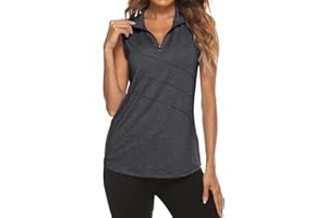 Tanst Sky Women's Zip Up Tank Top Quick Dry Workout Tops Sleeveless Golf Running Yoga Shirt