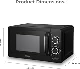 Tower T24042BLK 800W Manual Microwave 20L Black & Chrome - 6 Heat Settings view 6
