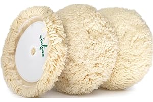 Woolous Wool Buffing Pads 7 Inch, 3 Pack - 100% Natural Wool Pads for Buffing, Polishing & Compounding Cars, Boats, Trucks & 