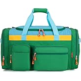 HawLander Large Kids Duffle Bag for Travel, Overnight, or Weekender, 22" inch (Green Yellow)