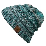 H-6800-816.49 4 Tone Beanie - Turquoise Combo #3