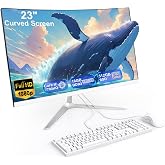 23.8" All-in-One Computer Curved Display White Minimalist Design for Work | 4 Cores Core i7 7700HQ(up to 3.8Ghz) 16GB RAM 512GB SSD Dual-Band WiFi Bluetooth 5.0 Complete with Wired Keyboard &amp; Mouse