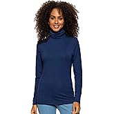 Felina Women’s Long Sleeve Cotton Modal Turtleneck Top, Breathable Lightweight Layering Essential, Fitted Turtleneck Sweater