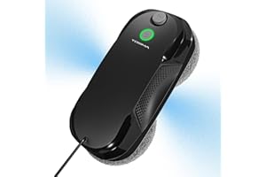 Tosima W5 Window Cleaning Robot, Dual Direction Auto-Spray Smart Window Cleaner with Triple Safety System, Smart Navigation, Remote Control, for All Smooth Surfaces, with 8 Rags, Black