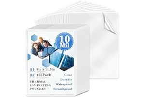 150 Pack Thermal Laminating Pouches 9x11.5inches Laminating Sheets 10 mil Thick Clear Plastic Paper Laminator Sheets File Car