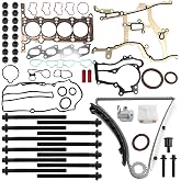 1.4L Turbo Head Gasket Set with Timing Chain Kit for Chevy Cruze 2011-2021 | for Chevy Sonic Trax, Buick Encore Turbo Engine Cylinder Head Gasket Set Replace# HS54898, HS26540PT-1, HSCV001, HGS343