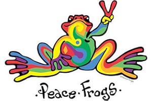 Enjoy It Peace Frogs Multi-Color Peace Frogs Car Sticker, Outdoor Rated Vinyl Sticker Decal for Windows, Bumpers, Laptops or Crafts, 2 Pieces