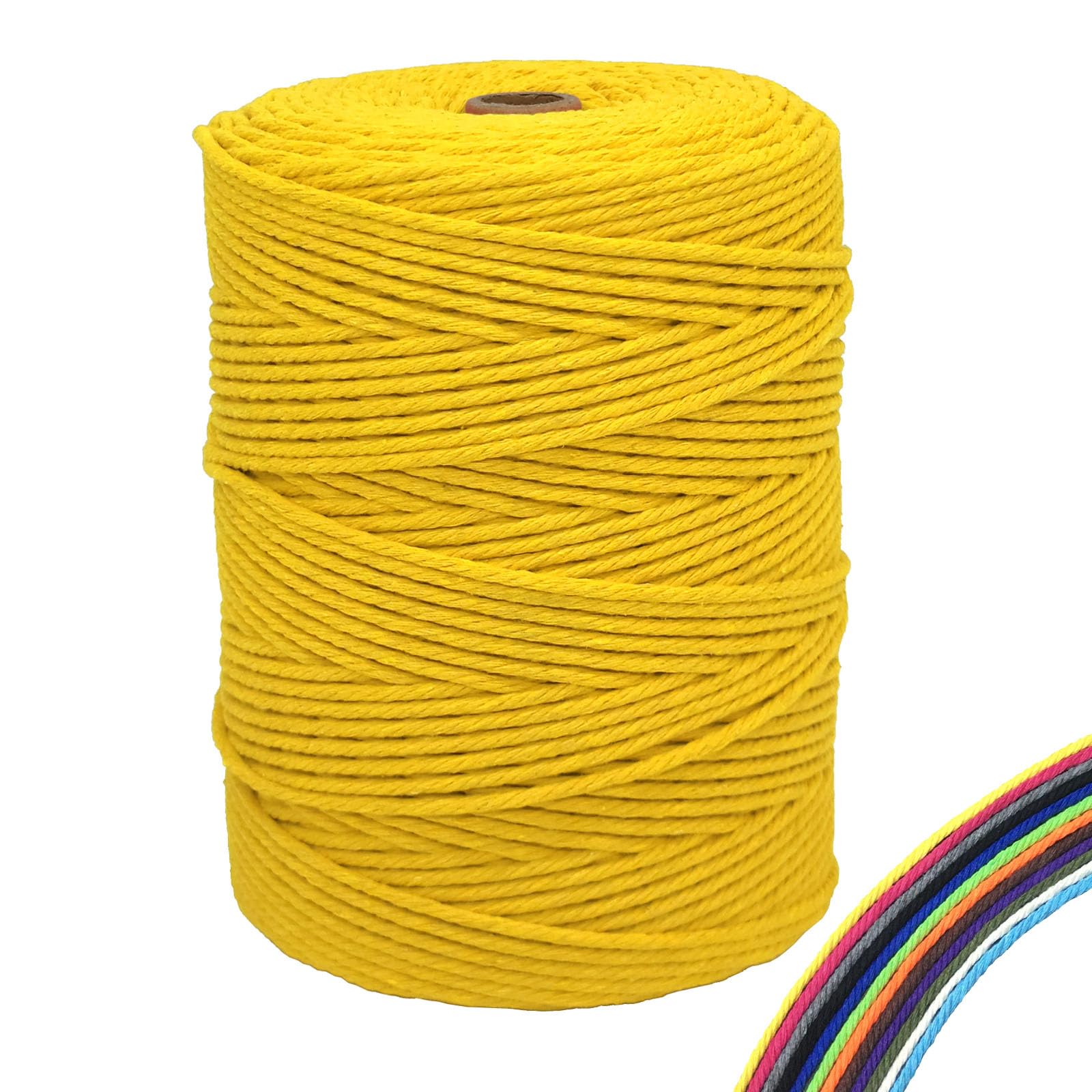 FORBELL Macrame Yarn, 3mm x 300m, Lemon Yellow (Cotton) — image 1