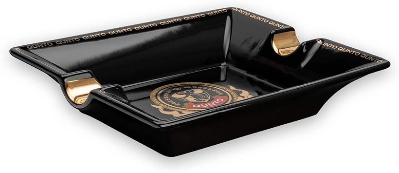 Qunto Aschenbecher Keramik In Schwarz 2er Ideal Als Zigarrenaschenbecher Aschenbecher Fur 2 Zigaretten Oder Zigarren Edles Design Premium Qualitat Amazon De Kuche Haushalt
