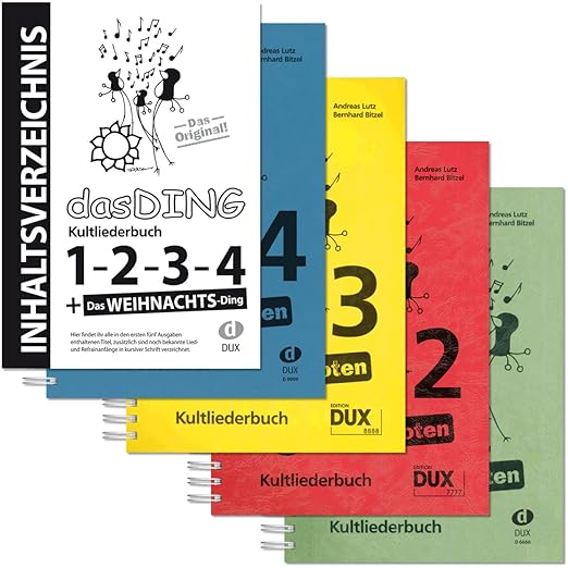 Dux Das Ding Band mit Noten 1 bis 4 | Kultliederbücher inkl. Inhaltsverzeichnis