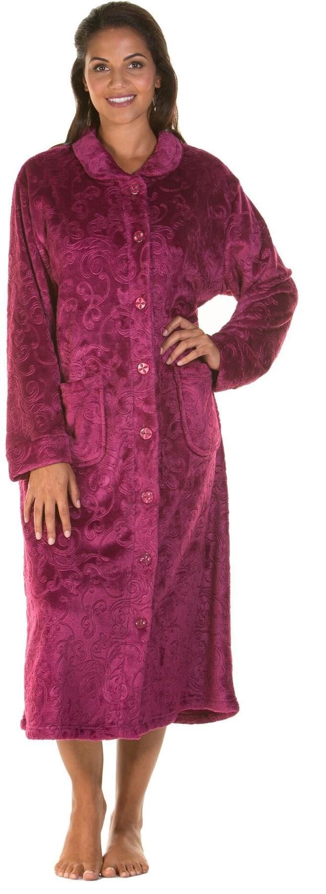 Embossed Button Gown 4074