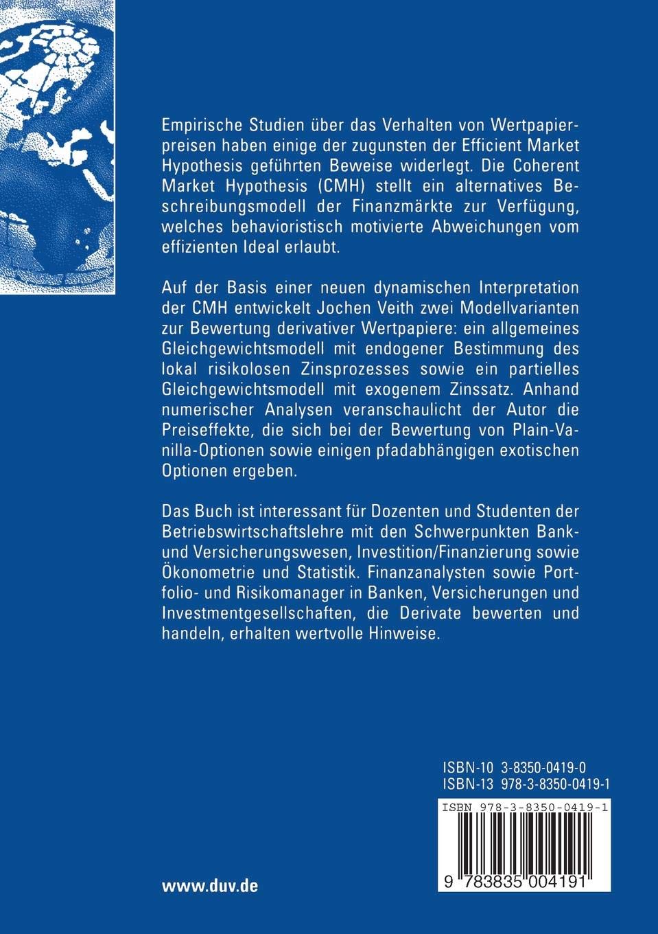 Bewertung Von Optionen Unter Der Coherent Market Hypothesis - 