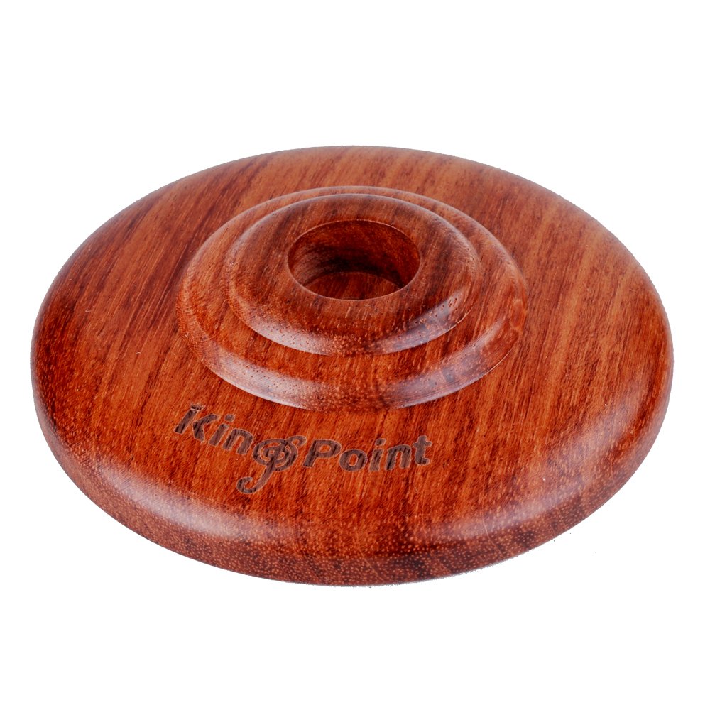 KingPoint Solid Wood Cello Endpin Rest Non-slip Stopper Anchor Protector in Cello Shape 3 Holes Holder (Round- Rosewood)