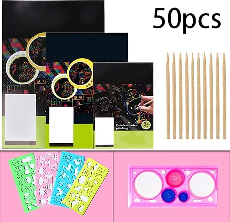 Amazon Co Jp カラフルなスクラッチ画用紙子供クリエイティブdiy黒手作り無臭スクラッチスクラッチ塗装色落書きアート手描き落書きボード ホーム キッチン