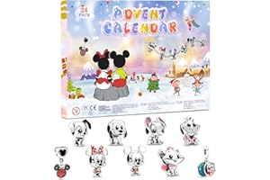 IMIIBEL Advent Calendar 2024 Girls, Christmas 24 Days Countdown Calendar with 2 Bracelets, Necklace and 21Pcs Unique Cartoon Charm Beads, Christmas Gifts for Girls Kids Teens