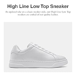 COACH Men's High Line Sneaker, Optic White, 13