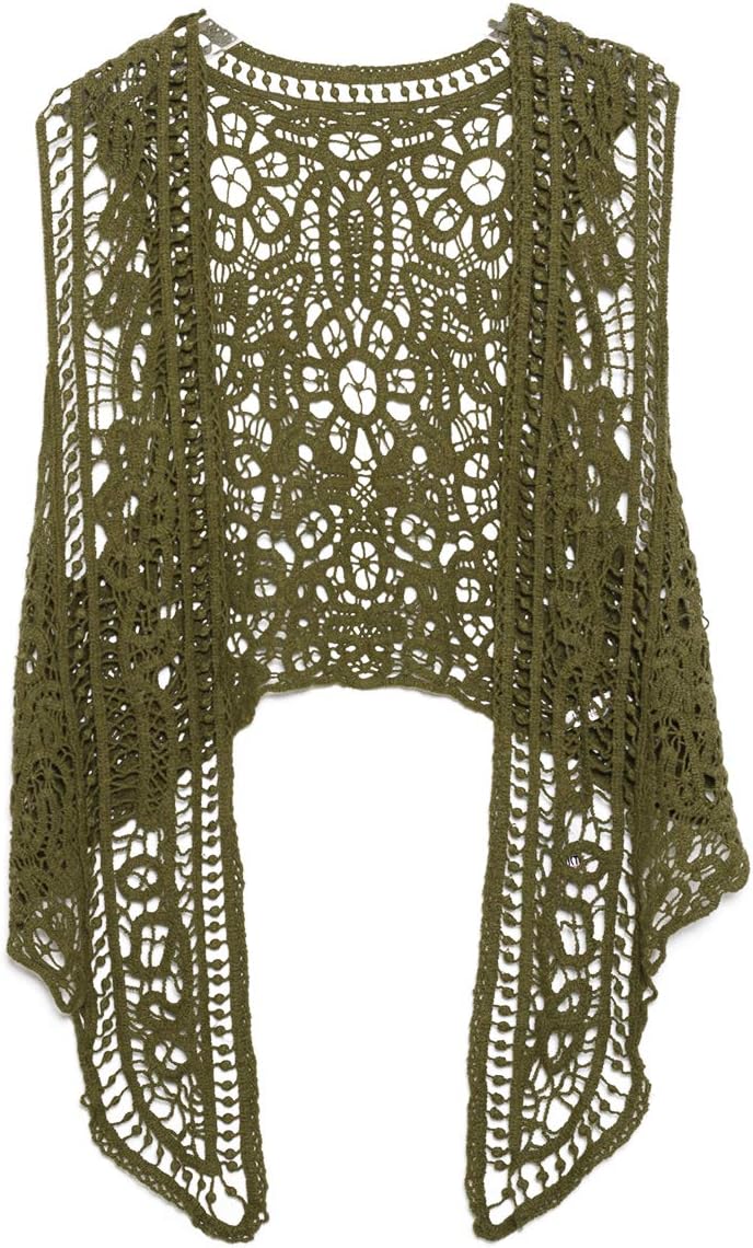 Pirate Curiosity Open Stitch Cardigan Boho Hippie Crochet Vest