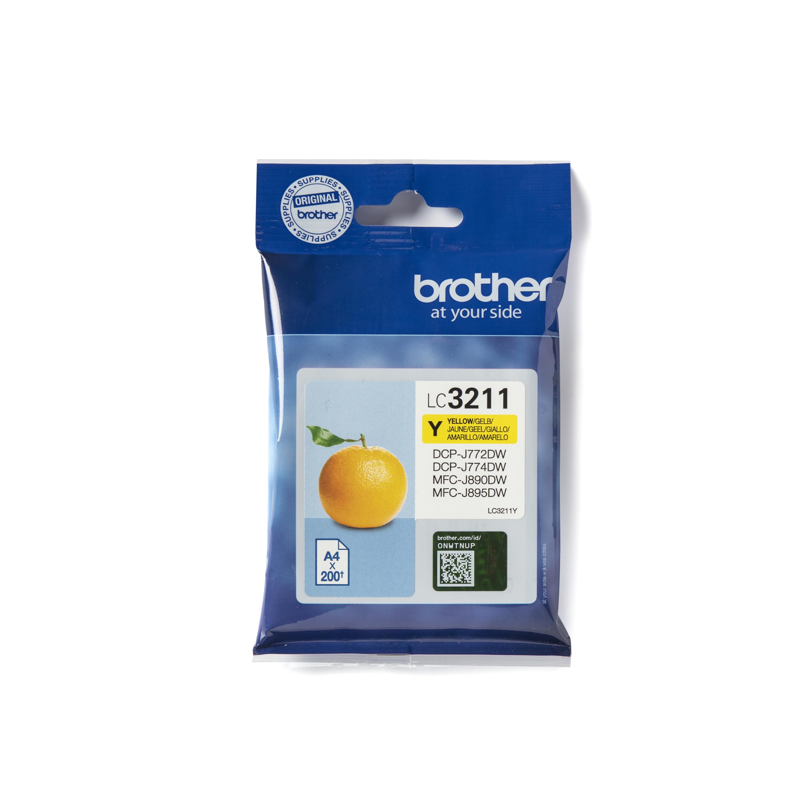 Brother LC-3211Y Inkjet Cartridge, Standard Yield, Yellow, Genuine Supplies