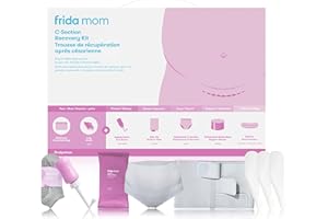 Frida Mom C-Section Recovery Must Have Kit for Labor, Delivery, & Postpartum, Socks, Peri Bottle, Disposable Underwear, Abdom