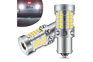 GJTIANXK 1156 7506 LED Bulbs for Back Up Light 6000K Xenon White 500% Ultra Bright P21W BA15S 1156A 1003 1141 Backup Reverse Parking Tail Brake DRL Light Replacement (Pack of 2)
