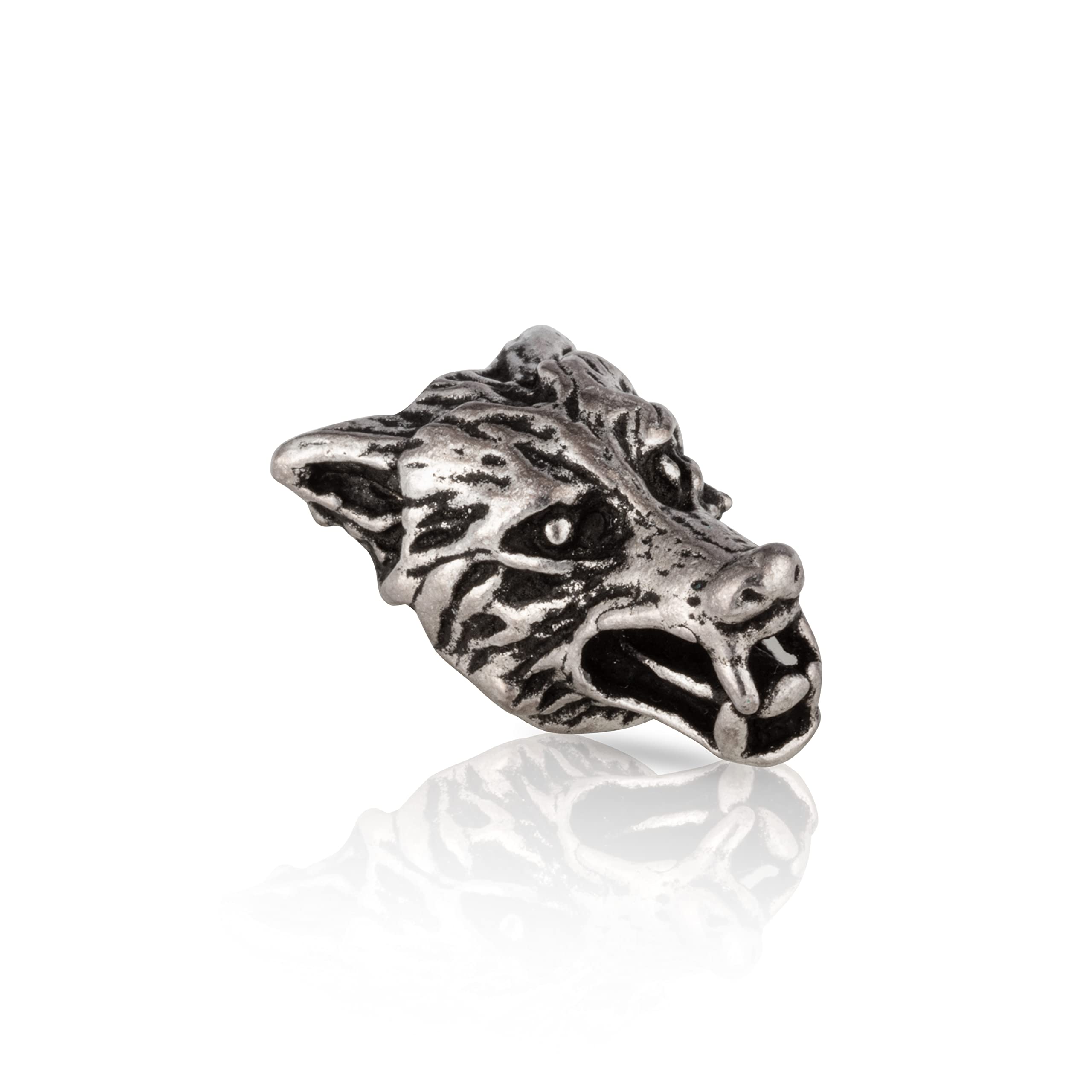 NKlaus Wolf - 925 Sterling Silver Beard Bead Germanic Celtic Viking Gothic 3562