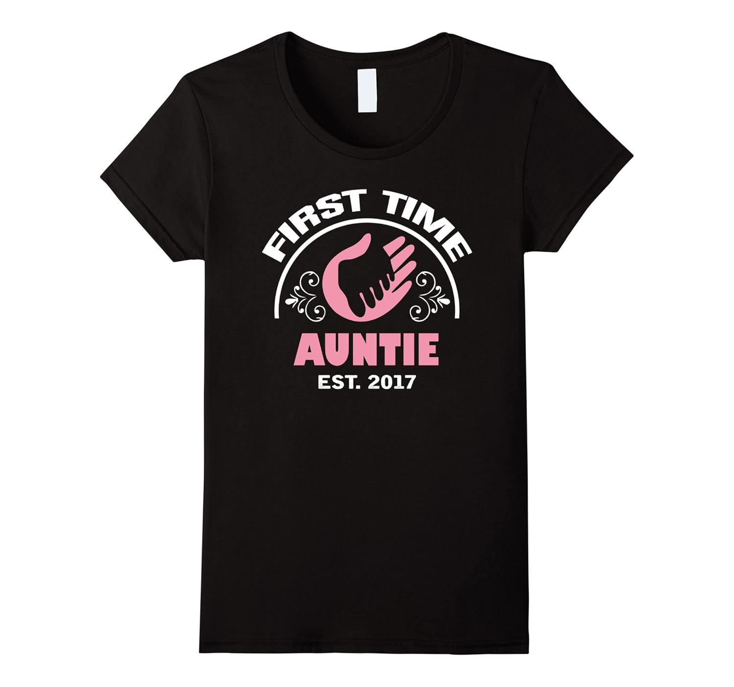 Womens First Time Auntie Est 2017 Gift For New Auntie T-Shirt-ANZ