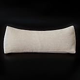 Buckwheat Neck Support Pillow Cervical Neck Cylinder Bolster Pillow,Buckwheat Hulls Adjustable Roll Pillow,Neck Pain Relief for Back and Side Sleepers Round Pillows for Lunch Break beige, 6*15 inch