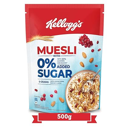 Kelloggs Muesli with 0% Added Sugar, 500g